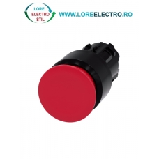 3SU1000-1AA20-0AA0, ACTUATOR BUTON TIP CIUPERCA SIEMENS SIRIUS, DIAMETRU DE 22 MM, ROSU, PLAT (30 MM), CU RETINERE