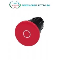 3SU1000-1BA20-0AD0, ACTUATOR BUTON TIP CIUPERCA SIEMENS SIRIUS, DIAMETRU DE 22 MM, ROSU MARCAT CU ‘O’, INALT (40 MM), CU RETINERE