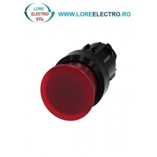 3SU1001-1AD20-0AA0, ACTUATOR BUTON TIP CIUPERCA ILUMINAT SIEMENS SIRIUS, DIAMETRU DE 22 MM, ROSU, PLAT (30 MM), CU REVENIRE