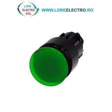 3SU1001-1AA40-0AA0, ACTUATOR BUTON TIP CIUPERCA ILUMINAT SIEMENS SIRIUS, DIAMETRU DE 22 MM, VERDE, PLAT (30 MM), CU RETINERE