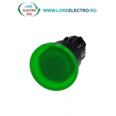 3SU1001-1BA40-0AA0, ACTUATOR BUTON TIP CIUPERCA ILUMINAT SIEMENS SIRIUS, DIAMETRU DE 22 MM, VERDE, 40 MM, CU RETINERE