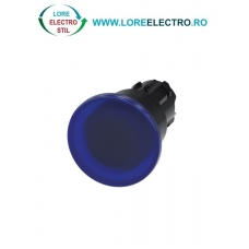 3SU1001-1BA50-0AA0, ACTUATOR BUTON TIP CIUPERCA ILUMINAT SIEMENS SIRIUS, DIAMETRU DE 22 MM, ALBASTRU, 40 MM, CU RETINERE