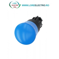 3SU1000-1HB50-0AA0, ACTUATOR BUTON TIP CIUPERCA SIEMENS SIRIUS, DIAMETRU DE 22 MM, ALBASTRU, 40 MM, CU RETINERE