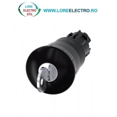 3SU1000-1HG10-0AA0, ACTUATOR BUTON TIP CIUPERCA CU INCUIETOARE RONIS SIEMENS SIRIUS, DIAMETRU DE 22 MM, NEGRU, 40 MM, CU RETINERE