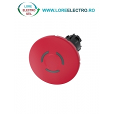 3SU1001-1JB20-0AA0, ACTUATOR BUTON OPRIRE DE URGENTA TIP CIUPERCA ILUMINAT SIEMENS SIRIUS, DIAMETRU DE 22 MM, ROSU, 60 MM, CU RETINERE