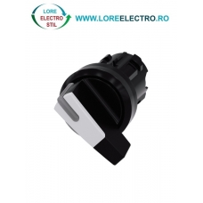 3SU1002-2CF60-0AA0, ACTUATOR COMUTATOR ROTATIV ILUMINAT SIEMENS SIRIUS, DIAMETRU DE 22 MM, ALB, CU 2 POZITII O-I, CU RETINERE
