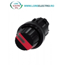 3SU1002-2AF20-0AA0, ACTUATOR COMUTATOR ROTATIV ILUMINAT SIEMENS SIRIUS, DIAMETRU DE 22 MM, ROSU, CU 2 POZITII O-I, CU RETINERE