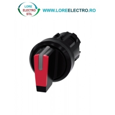 3SU1002-2BN20-0AA0, ACTUATOR COMUTATOR ROTATIV ILUMINAT SIEMENS SIRIUS, DIAMETRU DE 22 MM, ROSU, CU 3 POZITII I-O-II, CU RETINERE SI REVENIRE