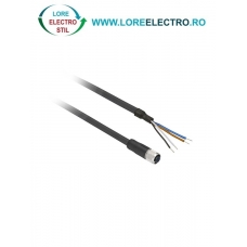 XZCP1141L5 CABLU CONECTARE CU MUFA TELEMECANIQUE, M12 MAMA (4 pini), BRAT ROTATIV CU ROLA, DREPT, 5M