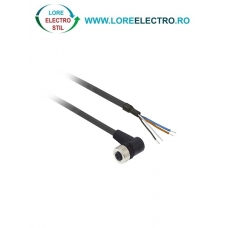 XZCP1241L10 CABLU CONECTARE CU MUFA TELEMECANIQUE, M12 MAMA (4 pini), LA 90 GRADE, 10M