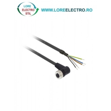 XZCP1264L5 CABLU CONECTARE CU MUFA TELEMECANIQUE, M12 MAMA (5 pini), LA 90 GRADE, DREPT, 5M