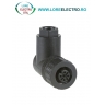 XZCC12FCP40B CONECTOR MUFA TELEMECANIQUE, M12 MAMA (4 pini), LA 90 GRADE, DOAR MUAFA, PG7